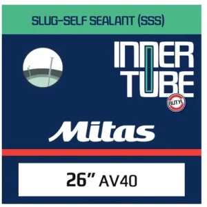 Vedd meg online Mitas Slug Self Sealant 26 x 1,75-2,45 (47/62-559) defektvédett MTB belső gumi 40 mm hosszú szeleppel, autós