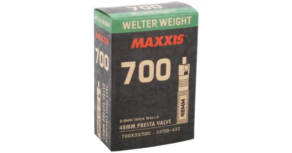 Maxxis Welter Weight (0,8 mm) 622 x 33/50 (700C) gravel cyclocross trekking belső gumi AV48 (48 mm hosszú szeleppel, autós) Kedvezmény