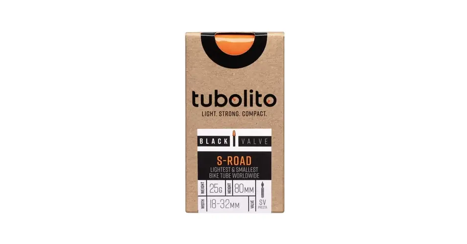 Utolsó esély Tubolito S-Tubo Road 622 x 18-32 országúti TPU belső gumi, FV80 (80 mm hosszú presta szeleppel), fekete szeleppel, 25g, narancssárga