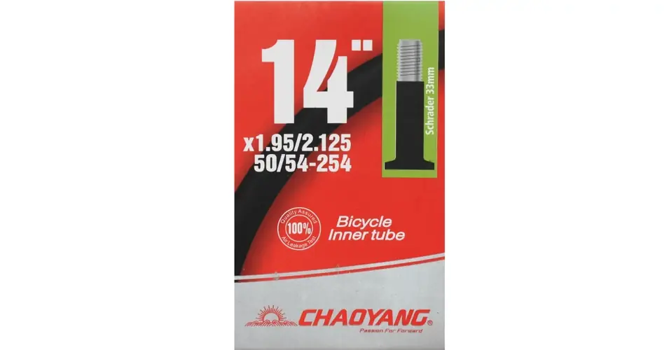 Gyors szállítás Chaoyang 14 x 1,95 - 2,125 (50/54-254) belső gumi 33 mm hosszú szeleppel, autós