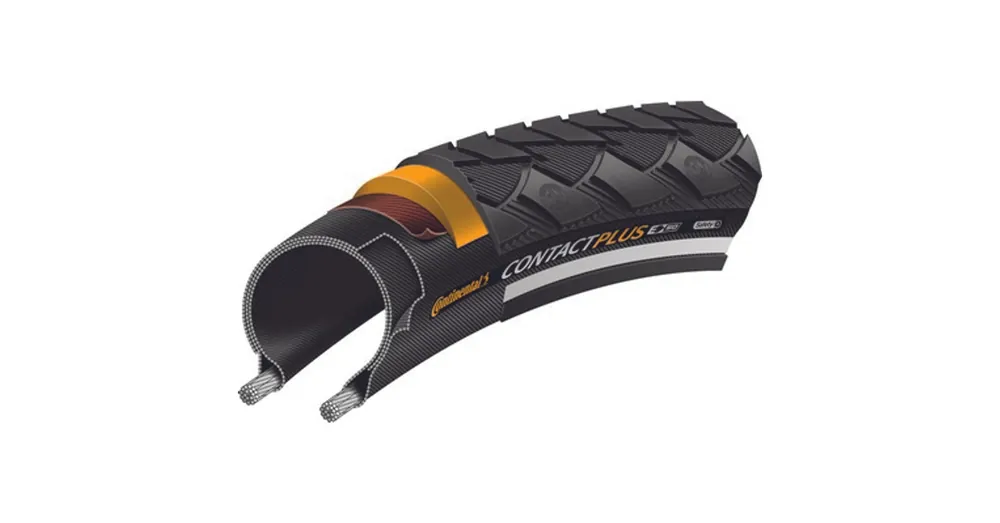 Continental kerékpáros külső gumi 42-584 Contact Plus 27,5x1 1/2 fekete/fekete, reflektoros Kiárusítás