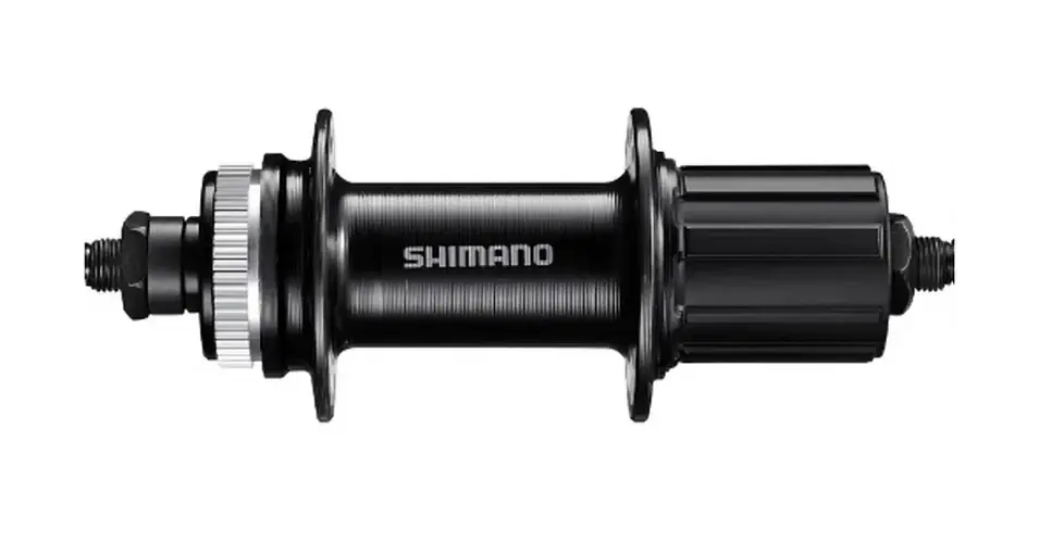 Shimano Tourney FH-TX505-8 hátsó kerékagy kazettás lánckeréksorhoz, 32H, tárcsafékes (CenterLock), gyorszáras, gyorszár nélkül, fekete, OEM kiszerelés Olcsó