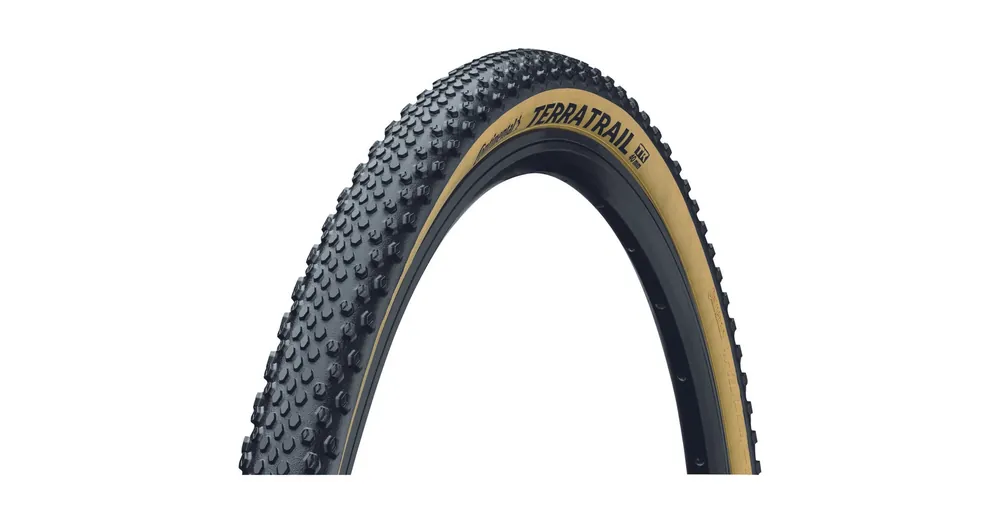 Csak ma Continental gravel-cyclocross kerékpáros külső gumi 35-622 Terra Trail ShieldWall fekete/krém hajtogathatós Skin