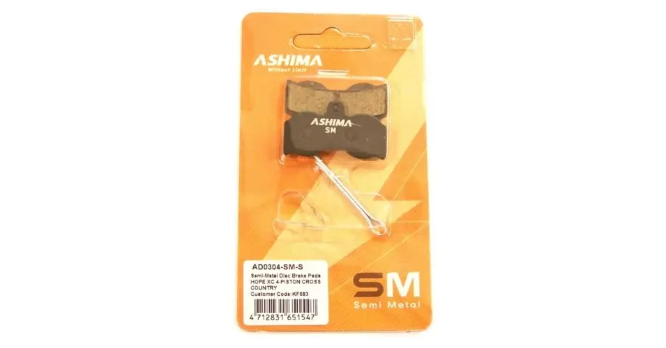 Ashima AD0304-SM-S tárcsafék betét Hope XC 4 dugattyús fékekhez, acél alap, fél-fémes pofa Outlet