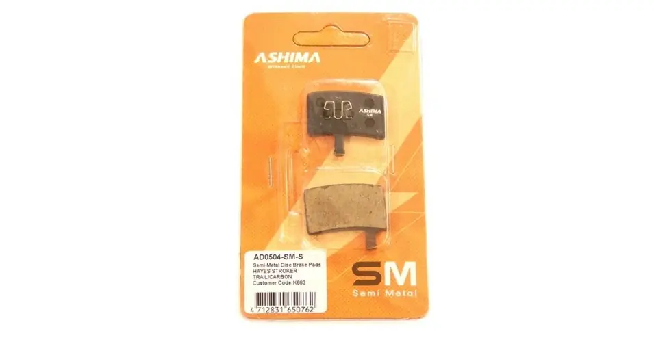 Ashima AD0504-SM-S tárcsafék betét Hayes Stroker Trail, Carbon fékekhez, acél alap, fél-fémes pofa Azonnal elérhető