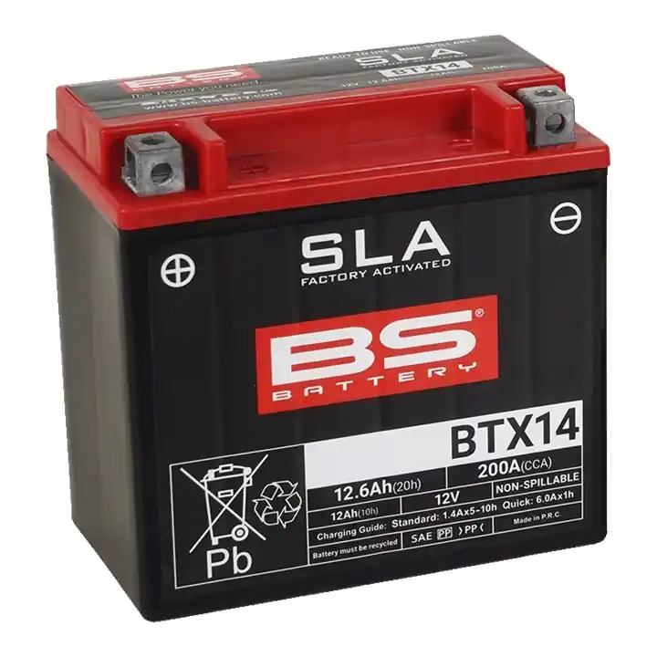Alacsony ár Gyárilag aktivált akkumulátor BS-BATTERY BTX14 (FA) (YTX14 (FA)) SLA