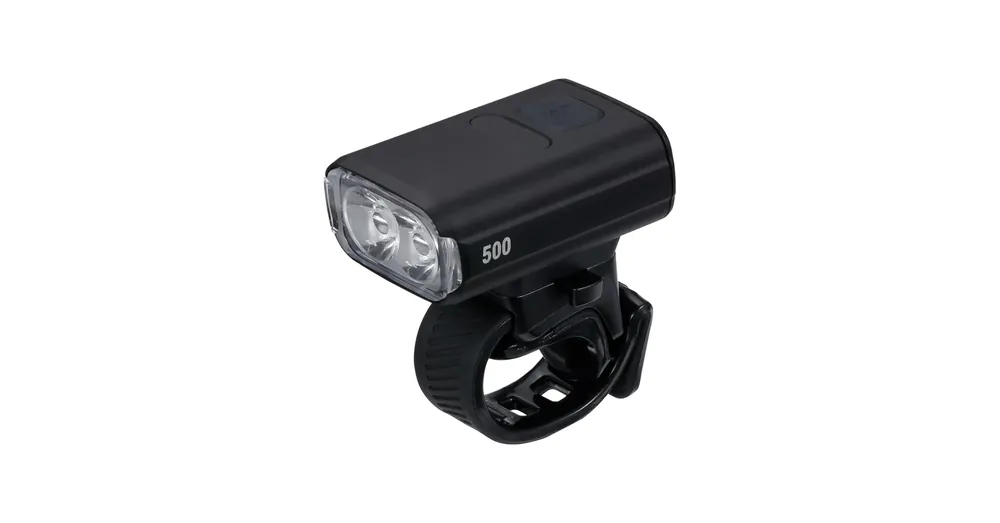 Gyors kiszállítás BBB Cycling kerékpáros első lámpa BLS-261 NanoStrike 500, 500 lumen, 5 mód, USB-C tölthető akku, gumis felfogatás, visszajelzővel